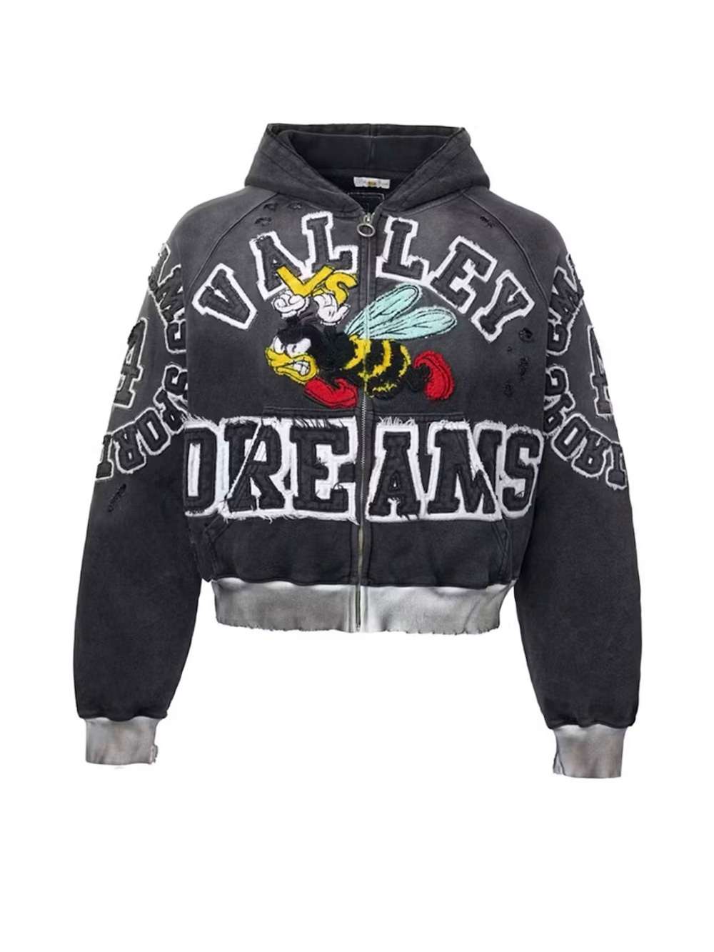 Vale Forever Anthem Zip Hoodie in Black and Yellow